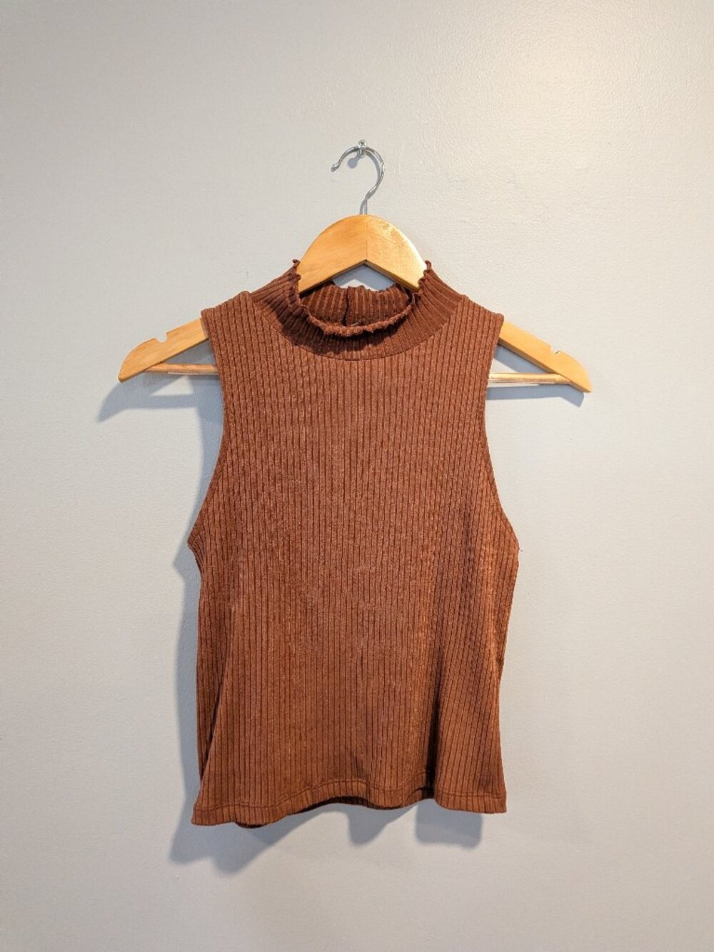 zara brown ribbed tank medium